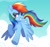 Size: 923x871 | Tagged: safe, artist:oddysies, rainbow dash, pegasus, pony, g4, cloud, female, flying, grin, mare, sky, smiling, solo, spread wings, wings
