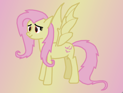 Size: 2220x1666 | Tagged: safe, artist:freestadiumtix, fluttershy, bat pony, g4, bat ponified, cute, flutterbat, gradient background, race swap, solo