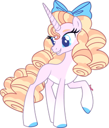 Size: 1805x2117 | Tagged: safe, artist:kurosawakuro, oc, pony, unicorn, bow, female, hair bow, mare, offspring, parent:princess cadance, parent:shining armor, parents:shiningcadance, simple background, solo, transparent background