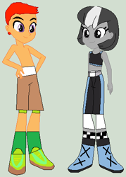 Size: 342x478 | Tagged: safe, artist:matthewjabeznazarioa, cinnamon tea, equestria girls, g4, crossover, equestria girls-ified, exeron fighters, finish line, martial arts kids, martial arts kids outfit