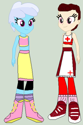 Size: 314x473 | Tagged: safe, artist:matthewjabeznazarioa, bloo, nursery rhyme, equestria girls, g4, crossover, equestria girls-ified, exeron fighters, martial arts kids, martial arts kids outfits