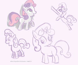 Size: 622x519 | Tagged: safe, artist:rlynn-art, sweetie belle, pony, unicorn, g4, eyelashes, female, filly, foal, mare, pink background, raised hoof, simple background