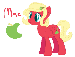 Size: 517x389 | Tagged: safe, artist:luzrboi, artist:selenaede, oc, oc only, oc:mac, pegasus, pony, base used, feminine stallion, hairclip, male, offspring, parent:big macintosh, parent:fluttershy, parents:fluttermac, simple background, solo, stallion, transparent background