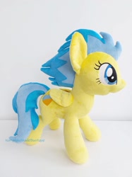 Size: 794x1059 | Tagged: safe, artist:natyhandmadeboutique, oc, oc only, pegasus, pony, blue mane, handmade, irl, nation ponies, photo, plushie, ponified, solo, ukraine, yellow fur