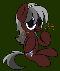 Size: 2070x2450 | Tagged: safe, artist:derpyalex2, oc, oc only, oc:snowblaze, earth pony, pony, female, firecracker, full body, happy, high res, mare, simple background, solo