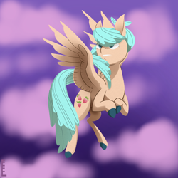 Size: 2048x2048 | Tagged: safe, artist:rosastrasza, oc, oc:sweet wings, pegasus, pony, female, flying, high res, mare, solo