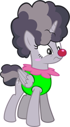 Size: 1983x3631 | Tagged: safe, artist:megarainbowdash2000, artist:wardex101, edit, twilight sparkle, alicorn, pony, g4, the cutie re-mark, the ticket master, afro, alternate timeline, chaotic timeline, clown, clown nose, discorded, discorded twilight, female, folded wings, frown, full body, high res, hooves, horn, mare, red nose, simple background, solo, standing, transparent background, twilight sparkle (alicorn), twilight tragedy, twily the clown, vector, wings