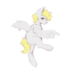 Size: 2387x2380 | Tagged: safe, artist:køi, oc, oc:ludwig von leeb, pegasus, pony, blonde hair, flying, glasses, green eyes, high res, looking at you, male, pegasus oc, simple background, solo, spread wings, stallion, white background, wings