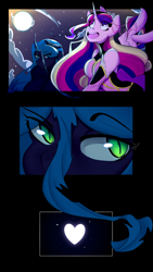 Size: 2160x3840 | Tagged: safe, artist:kisselmr, princess cadance, queen chrysalis, alicorn, changeling, changeling queen, anthro, g4, female, high res, infidelity, lesbian, ship:cadalis, shipping, wings