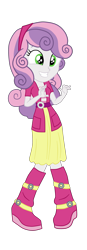 Size: 1195x3443 | Tagged: safe, artist:gmaplay, sweetie belle, equestria girls, g4, my little pony equestria girls: friendship games, boots, clothes, female, grin, high res, shoes, simple background, skirt, smiling, solo, transparent background