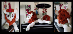 Size: 1280x608 | Tagged: safe, artist:purplenebulastudios, autumn blaze, kirin, g4, irl, photo, plushie, solo