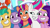 Size: 1920x1080 | Tagged: safe, screencap, hitch trailblazer, izzy moonbow, mcsnips-a-lot, pipp petals, sunny starscout, zipp storm, crab, earth pony, pegasus, pony, unicorn, a home to share, g5, my little pony: tell your tale, spoiler:g5, spoiler:my little pony: tell your tale, spoiler:tyts01e01, bean mouth, cheek squish, cheek to cheek, female, grin, male, mane five, mane stripe sunny, mare, on head, smiling, squishy cheeks, stallion