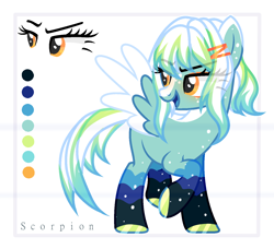 Size: 1448x1320 | Tagged: safe, artist:sscorpionsss, oc, oc only, pegasus, pony, colored wings, eyelashes, hoof polish, looking back, pegasus oc, raised hoof, smiling, solo, two toned wings, wings
