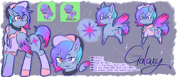Size: 2500x1080 | Tagged: safe, artist:metaruscarlet, oc, oc only, oc:galaxy (pegasus), pegasus, pony, pony town, :p, baseball cap, cap, chest fluff, choker, clothes, ear piercing, earring, flying, hat, heterochromia, hoodie, hoof shoes, implied lesbian, implied limestone pie, jewelry, nonbinary, open mouth, piercing, socks, solo, tongue out