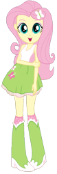 Size: 514x1546 | Tagged: safe, edit, edited screencap, editor:rupahrusyaidi, screencap, fluttershy, equestria girls, background removed, boots, clothes, female, hand on arm, high heel boots, looking at you, open mouth, open smile, shirt, shoes, simple background, skirt, sleeveless, smiling, smiling at you, socks, solo, tanktop, transparent background