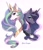 Size: 2127x2500 | Tagged: safe, artist:yukina-namagaki, princess celestia, princess luna, alicorn, pony, g4, bust, crown, cute, duo, female, high res, jewelry, mare, portrait, profile, regalia, royal sisters, siblings, simple background, sisters, white background