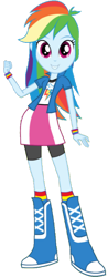 Size: 560x1427 | Tagged: safe, edit, edited screencap, editor:rupahrusyaidi, screencap, rainbow dash, equestria girls, g4, background removed, boots, clothes, shirt, shoes, simple background, skirt, socks, solo, transparent background