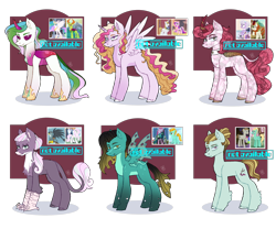 Size: 2650x2200 | Tagged: safe, artist:ririchiyoakva, fleur-de-lis, gabby, lightning dust, mudbriar, prince blueblood, princess cadance, queen chrysalis, zephyr breeze, oc, alicorn, changedling, changeling, crystal pony, kirin, pegasus, pony, g4, alicorn oc, changedling oc, changeling oc, crack ship offspring, crystal pony oc, female, high res, horn, magical gay spawn, magical lesbian spawn, male, mare, offspring, parent:autumn blaze, parent:fleur-de-lis, parent:gabby, parent:lightning dust, parent:mud briar, parent:prince blueblood, parent:princess cadance, parent:princess celestia, parent:queen chrysalis, parent:thorax, parent:zephyr breeze, screencap reference, simple background, stallion, transparent background, wings