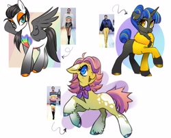 Size: 4096x3297 | Tagged: safe, artist:opalacorn, oc, oc only, earth pony, human, pegasus, pony, unicorn, irl, irl human, photo, simple background, white background