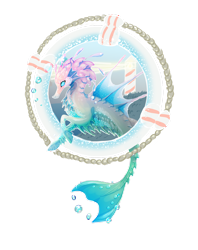 Size: 1280x1616 | Tagged: safe, artist:aprilsilverwolf, oc, oc only, hippocampus, hybrid, merpony, seapony (g4), blue eyes, bubble, dorsal fin, female, fins, fish tail, flowing tail, gills, mare, ocean, seaweed, simple background, smiling, solo, swimming, tail, transparent background, underwater, water
