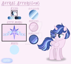 Size: 1280x1143 | Tagged: safe, artist:purplepotato04, oc, oc:astral afterglow, alicorn, pony, deviantart watermark, male, obtrusive watermark, offspring, parent:comet tail, parent:twilight sparkle, parents:cometlight, reference sheet, show accurate, solo, stallion, watermark