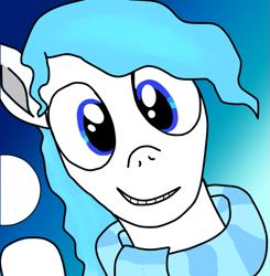 Size: 955x973 | Tagged: safe, artist:toastpony, oc, oc only, oc:snow-wing, pegasus, pony, clothes, looking at you, pegasus oc, scarf, smiling, smiling at you, solo