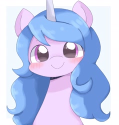 Size: 1938x2040 | Tagged: safe, artist:ginmaruxx, izzy moonbow, pony, unicorn, g5, blushing, bust, cute, female, horn, izzybetes, looking at you, mare, portrait, smiling, smiling at you, solo