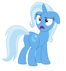 Size: 1488x1594 | Tagged: safe, artist:gmaplay, trixie, pony, unicorn, g4, butt, ears back, female, full body, hooves, horn, looking back, mare, open mouth, plot, raised eyebrow, rear view, shrunken pupils, simple background, solo, standing, tail, the great and powerful ass, transparent background