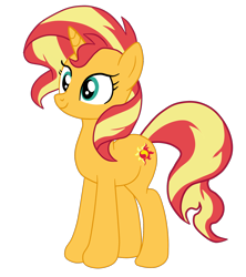 Size: 1578x1779 | Tagged: safe, artist:gmaplay, sunset shimmer, pony, unicorn, equestria girls, equestria girls series, g4, spring breakdown, spoiler:eqg series (season 2), cute, female, full body, hooves, horn, mare, shimmerbetes, simple background, smiling, solo, standing, tail, transparent background