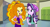 Size: 2000x1080 | Tagged: safe, artist:3d4d, artist:aqua-pony, artist:invisibleink, artist:lyricgemva, adagio dazzle, starlight glimmer, equestria girls, equestria girls specials, g4, my little pony equestria girls: mirror magic, my little pony equestria girls: rainbow rocks, beanie, clothes, duo, duo female, female, grin, hallway, hand on hip, hat, lesbian, lockers, looking at each other, looking at someone, open mouth, open smile, pants, shipping, smiling, smiling at each other, stardagio