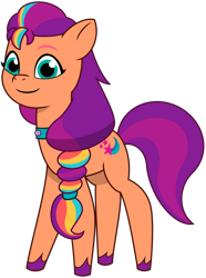 Size: 3765x5049 | Tagged: safe, artist:emeraldblast63, sunny starscout, earth pony, pony, g5, my little pony: tell your tale, absurd resolution, female, full body, hooves, mane stripe sunny, mare, simple background, smiling, solo, standing, tail, transparent background, unshorn fetlocks, vector