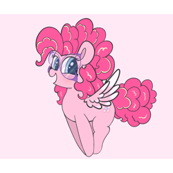 Size: 2160x2160 | Tagged: safe, artist:limitmj, pinkie pie, pegasus, pony, g4, cute, diapinkes, glasses, high res, pegasus pinkie pie, race swap, simple background, white background