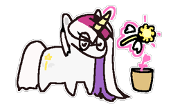 Size: 492x310 | Tagged: safe, artist:guwauu, derpibooru exclusive, oc, oc only, pony, unicorn, 1000 hours in ms paint, digital art, doodle, glasses, magic, minimalist, simple background, solo, squatpony, transparent background