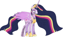 Size: 944x561 | Tagged: safe, artist:westrail642fan, twilight sparkle, alicorn, pony, rise and fall, g4, the last problem, blind, concave belly, corrupted, cracked, older, older twilight, older twilight sparkle (alicorn), princess twilight 2.0, simple background, slender, solo, thin, transparent background, twilight sparkle (alicorn)