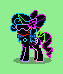 Size: 63x74 | Tagged: safe, artist:dematrix, oc, oc:neo-marex089, cyborg, pony, robot, robot pony, unicorn, pony town, bow, female, futuristic, green background, hair bow, hairpin, mare, neon, pixel art, simple background, solo, tail, tail bow