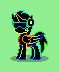 Size: 59x72 | Tagged: safe, artist:dematrix, oc, oc:neo-nixerds083, alicorn, cyborg, pony, robot, robot pony, pony town, futuristic, green background, male, neon, pixel art, simple background, solo, stallion