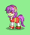 Size: 62x72 | Tagged: safe, artist:dematrix, pony, unicorn, pony town, athena asamiya, clothes, female, green background, king of fighters, mare, pixel art, ponified, simple background, solo