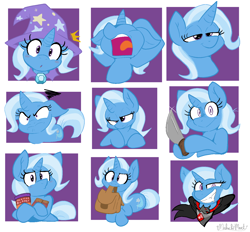 Size: 1364x1264 | Tagged: safe, artist:malachimoet, trixie, pony, unicorn, g4, alicorn amulet, crackers, cute, diatrixes, female, food, heart eyes, knife, mare, peanut butter, peanut butter crackers, solo, to saddlebags and back again, wingding eyes