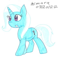 Size: 915x883 | Tagged: safe, artist:cmara, trixie, pony, unicorn, g4, female, mare, simple background, solo, traditional art