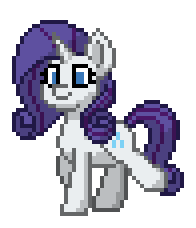 Size: 196x228 | Tagged: safe, alternate version, artist:twilyisbestpone, derpibooru exclusive, rarity, pony, unicorn, pony town, g4, animated, cute, female, gif, mare, pixel art, raribetes, simple background, smiling, solo, sprite, transparent background, trotting, trotting in place, walk cycle, walking