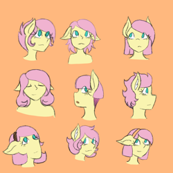 Size: 2048x2048 | Tagged: safe, artist:mintymelody, fluttershy, anthro, g4, high res, short hair, solo