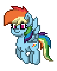 Size: 192x240 | Tagged: safe, artist:twilyisbestpone, derpibooru exclusive, rainbow dash, pegasus, pony, pony town, animated, cute, dashabetes, female, flying, gif, mare, pixel art, simple background, smiling, solo, sprite, transparent background, wings