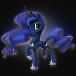 Size: 1440x1440 | Tagged: safe, artist:brdte, princess luna, alicorn, pony, g4, looking at you, smiling, solo
