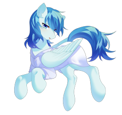 Size: 3510x3334 | Tagged: safe, artist:alus, oc, oc only, oc:dr.lancet dois, pegasus, pony, blushing, clothes, eye clipping through hair, eyebrows, eyebrows visible through hair, high res, lab coat, looking at you, male, open mouth, open smile, pegasus oc, simple background, smiling, smiling at you, solo, stallion, transparent background