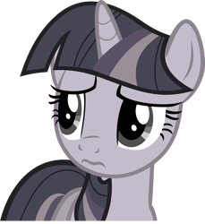 Size: 3473x3791 | Tagged: safe, artist:baumkuchenpony, artist:wardex101, edit, twilight sparkle, dragon quest, g4, discorded, discorded twilight, high res, sad, simple background, solo, transparent background, twilight tragedy, vector