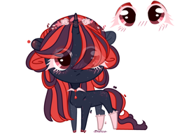 Size: 2765x2168 | Tagged: safe, artist:dillice, oc, oc only, pony, unicorn, chibi, eye clipping through hair, eyelashes, high res, horn, simple background, solo, unicorn oc, white background