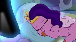 Size: 1297x729 | Tagged: safe, screencap, pipp petals, pegasus, pony, g5, my little pony: tell your tale, nightmare roommate, spoiler:g5, spoiler:my little pony: tell your tale, spoiler:tyts01e04, female, mare, sleeping, solo