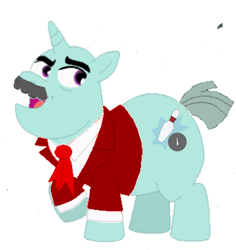 Size: 870x921 | Tagged: safe, artist:selenaede, edit, kingpin, pony, unicorn, g4, spoiler:comic, 1000 hours in ms paint, base used, clothes, elderly, fat, male, simple background, solo, white background