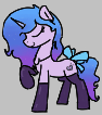 Size: 94x106 | Tagged: safe, artist:alexi148, izzy moonbow, pony, unicorn, g5, aggie.io, boots, bow, centaurworld, clothes, eyes closed, kimiko glenn, lowres, shoes, socks, solo, thigh highs, voice actor joke