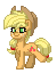 Size: 196x256 | Tagged: safe, applejack, earth pony, pony, pony town, g4, animated, blinking, pixel art, simple background, solo, transparent background, trotting, walk cycle, walking